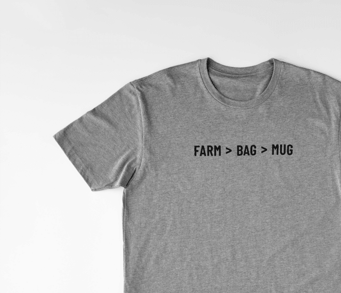 u3 coffee t-shirt – farm>bag>mug logo